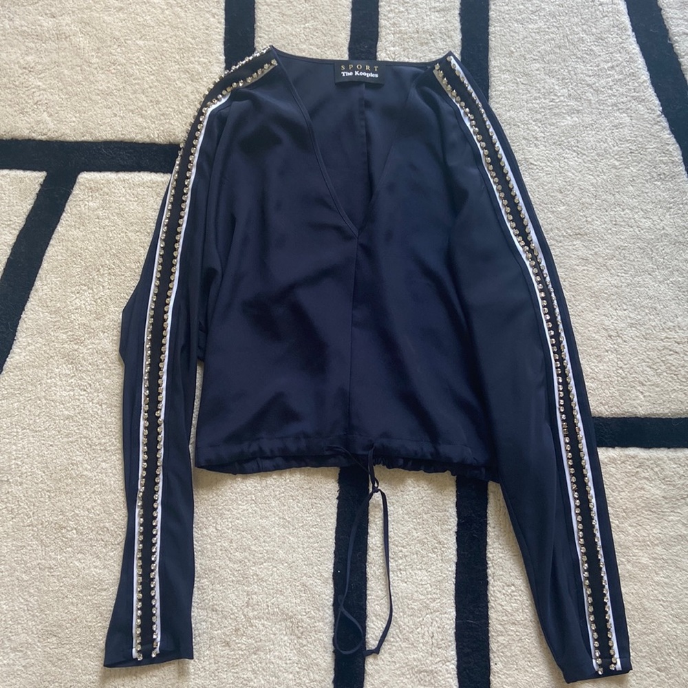 The kooples sport long sleeve embellished top